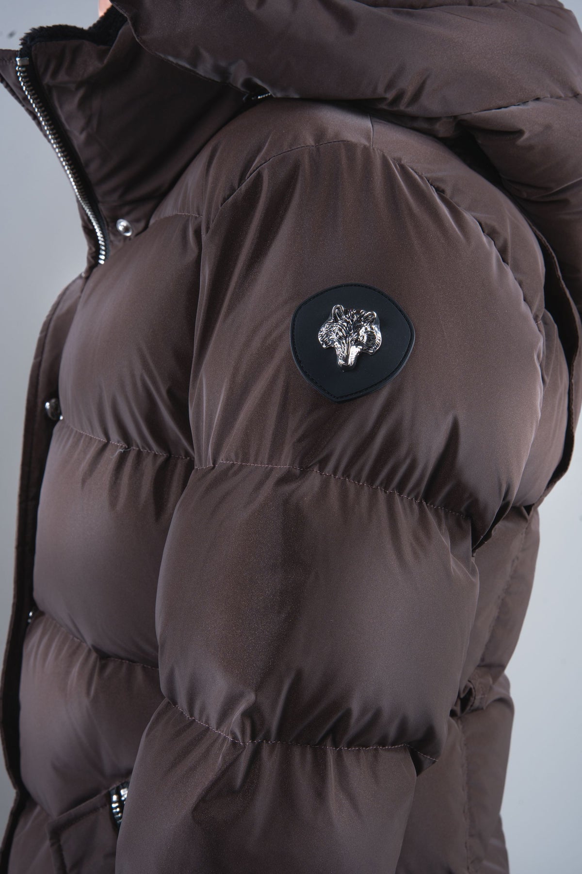 Women's Penguin Long Coat - Mocha Diamond