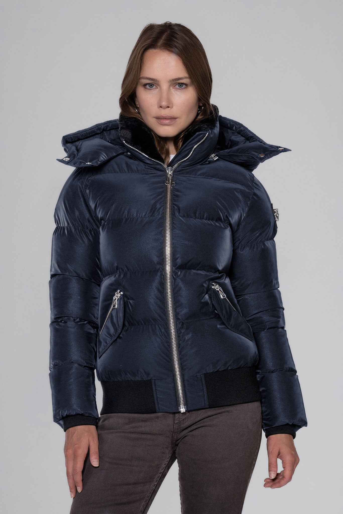 Women's Woody Bomber Jacket in Blue Diamond Color